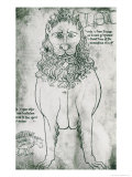 Lion and Porcupine Giclée-Druck von Villard de Honnecourt 
