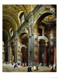 Cardinal Melchior De Polignac (1661-1742) Visiting St. Peter's in Rome Giclee Print by Giovanni Paolo Pannini