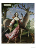 Marie De Rohan-Montbazon (1600-79) Duchess of Chevreuse as Diana the Huntress Giclee Print by Claude Deruet