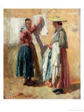 Washerwomen in Antibes, 1869 Giclee Print by Jean-Louis Ernest Meissonier