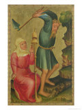 Adam and Eve at Work, Detail from the Grabow Altarpiece, 1379-83 reproduction procédé giclée par Master Bertram of Minden 