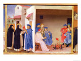 Coronation of the Virgin Detail of St. Dominic Giving the Book to The Albigensians, circa 1430-32 Giclée-Druck von Fra Angelico 