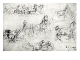 Study of Horses reproduction procédé giclée par Rosa Bonheur