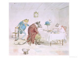 Illustration of Animals' Tea Party Lámina giclée por Randolph Caldecott