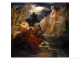 On the Bank of the Lora, Ossian Conjures up a Spirit with the Sound of His Harp, circa 1811 Giclee Print by Francois Gerard