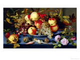 Still Life with Fruit, Flowers and Seafood Giclée-Druck von Balthasar van der Ast