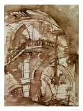 Roman Prison, circa 1744-5 (Pen and Wash over Pencil) reproduction procédé giclée par Giovanni Battista Piranesi