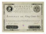 Five Hundred Livres Banknote, 19th June 1791 Giclee Print