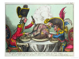 The Plum Pudding in Danger, 1805 reproduction procédé giclée par James Gillray
