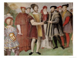 The Truce of Nice Between Francis I (1494-1547) and Charles V (1500-58) Giclee Print by Taddeo Zuccaro