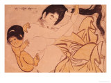 Yama-Uba, the Woman of the Mountain, with Kintoki, Her Baby Giclee Print by Utamaro Kitagawa 