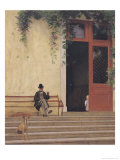 The Artist's Father and Son on the Doorstep of His House, circa 1866-67 Giclee Print by Jean-Léon Gérôme