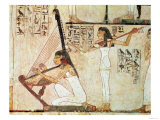 Two Musicians, from the Tomb of Rekhmire, New Kingdom (Wall Painting) Giclee Print