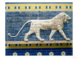 Lion Representing Ishtar, from Babylon, 625-539 BC (Enamelled Bricks) reproduction procédé giclée