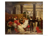 Pope Julius II Ordering Bramante, Michelangelo and Raphael to Build the Vatican & St. Peter's 1827 Impressão giclée por Horace Vernet