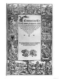 New Testament Title Page of a French Translation by Jacques Lefevre D'Etaples (1450-1537) Giclee Print