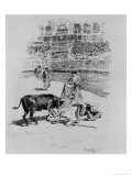 The Fall of a Picador, from Carmen by Prosper Merimee (1803-70) Engraved by Eugene Decisy Giclée-Druck von Gaston Vuillier