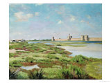 The City Walls of Aigues-Mortes, 1867 Giclee-trykk av Frederic Bazille The City Walls of Aigues-Mortes, 1867 Giclee-trykk av Frederic Bazille