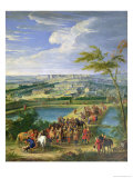 The Town and Chateau of Versailles from the Butte De Montboron, Where Louis XIV (1638-1715) reproduction procédé giclée par Jean-Baptiste Martin
