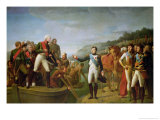 Farewell of Napoleon I (1769-1821) and Alexander I (1777-1825) after the Peace of Tilsit Giclee Print by Gioacchino Giuseppe Serangeli
