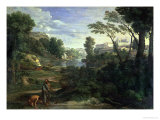 Landscape with Diogenes, 1648 Giclée-tryk af Nicolas Poussin