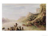 Jacques Cartier (1491-1557) Discovering the St. Lawrence River in 1535, 1847 Giclee Print by Baron Theodore Gudin
