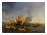 Naval Battle of Episkopi in 1323, 1841 Giclee Print by Auguste Etienne Francois Mayer