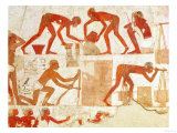 Construction of a Wall, from the Tomb of Rekhmire, Vizier of Tuthmosis III and Amenhotep II Giclee Print