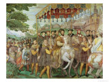 The Solemn Entrance of Emperor Charles V (1500-58), Francis I (1494-1547) and Alessandro Farnese Giclee Print by Taddeo Zuccaro