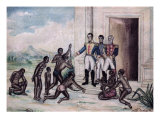 Liberation of Slaves by Simon Bolivar (1783-1830) Giclee Print by Fernandez Luis Cancino