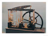 Reconstruction of James Watt's Steam Engine, 1781 (Copper & Glass) Giclee Print by James Watt