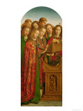 Singing Angels, from the Left Wing of the Ghent Altarpiece, 1432 reproduction procédé giclée par Hubert Eyck