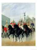 Emperor Nicholas I (1796-1855) and Grand Duke Alexander (1845-94) in St. Petersburg, 1843 Giclee Print by Karl Karlovich Piratsky