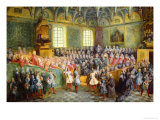Bed of Justice Held in the Parliament at the Majority of Louis XV (1710-74), 22nd February 1723 Giclee Print by Nicolas Lancret