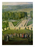 Promenade of Louis XIV by the Parterre Du Nord, Detail of Louis and His Entourage, circa 1688 Giclee Print by Etienne Allegrain