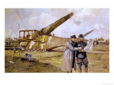 Heavy Artillery on the Railway, October 1916 Giclee Print by Francois Flameng