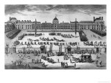 Napoleon Bonaparte (1769-1821) Reviewing His Troops in the Courtyard of the Tuileries Palace Giclee Print by Claude Louis Desrais
