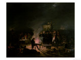 Bivouac of Napoleon I (1769-1821) 5th-6th July 1809, 1810 Giclee Print by Adolphe Roehn
