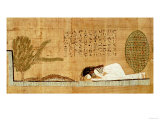 Funerary Papyrus Depicting the Deceased Prostrate in Front of the Crocodile (Papyrus) Giclee Print
