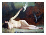 Woman with Pigeons, circa 1883 Giclee Print by Ernst Philippe Zacharie
