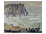 Rough Sea at Etretat, 1883 Giclée-Druck von Claude Monet