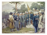 Caucasian Leader Shamil (circa 1798-1871) Surrendering to Count Baryatinsky in 1859, 1880 Giclee Print by Aleksei Danilovich Kivshenko