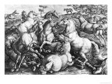 Horses in the Wild reproduction procédé giclée par Jan van der Straet