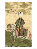 Equestrian Portrait of Sultan Osman II (1603-22) 1618 Giclee Print by Nakshi 