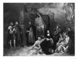 Leonardo Da Vinci (1452-1519) Painting the Gioconda, Engraved by Lemoine, 1845 Giclee-trykk av Aimee Brune