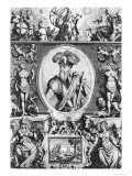 Portrait of Francisco Pizarro (1475-1541) with Allegorical Figures Giclee-trykk av Gaspar Bouttats Portrait of Francisco Pizarro (1475-1541) with Allegorical Figures Giclee-trykk av Gaspar Bouttats
