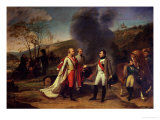 Napoleon I (1769-1821) and Francis I (1768-1835) after the Battle of Austerlitz, 4th December 1805  Stampa giclée di Antoine-Jean Gros