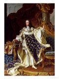 Portrait of Louis XV (1715-74) in His Coronation Robes, 1730 Giclee Print by Hyacinthe Rigaud
