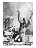 Gavroche Had Fallen Only to Rise Again, Illustration from "Les Miserables" by Victor Hugo (1802-85) reproduction procédé giclée par Gustave Brion