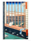 Asakusa Rice Fields During the Festival of the Cock from the Series "100 Views of Edo," Pub. 1857 reproduction procédé giclée par Ando Hiroshige